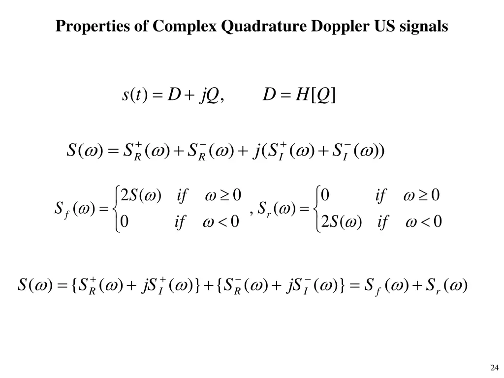 properties of complex quadrature doppler