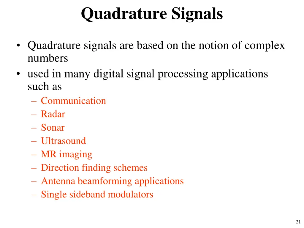 quadrature signals