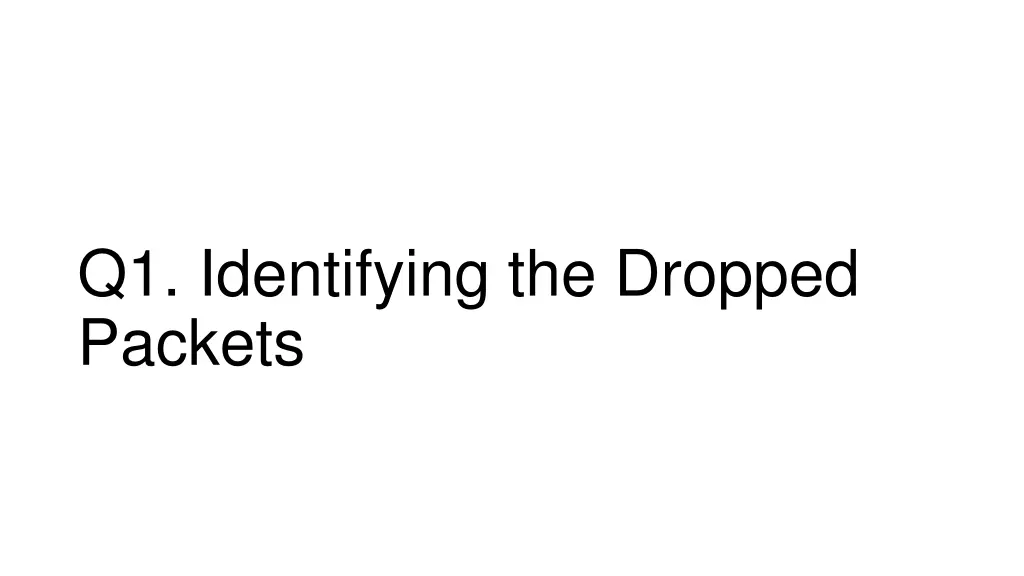 q1 identifying the dropped packets
