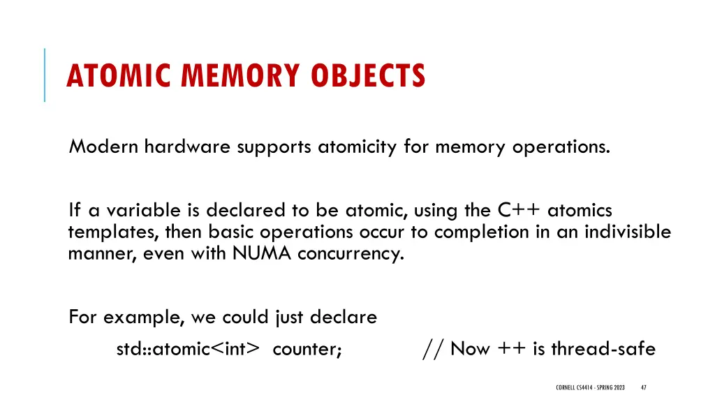 atomic memory objects