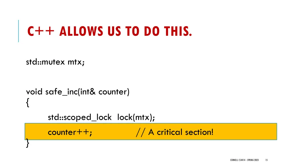 c allows us to do this 1