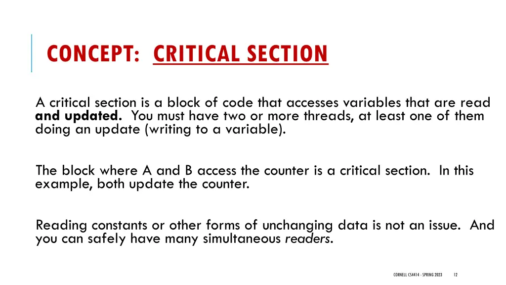 concept critical section
