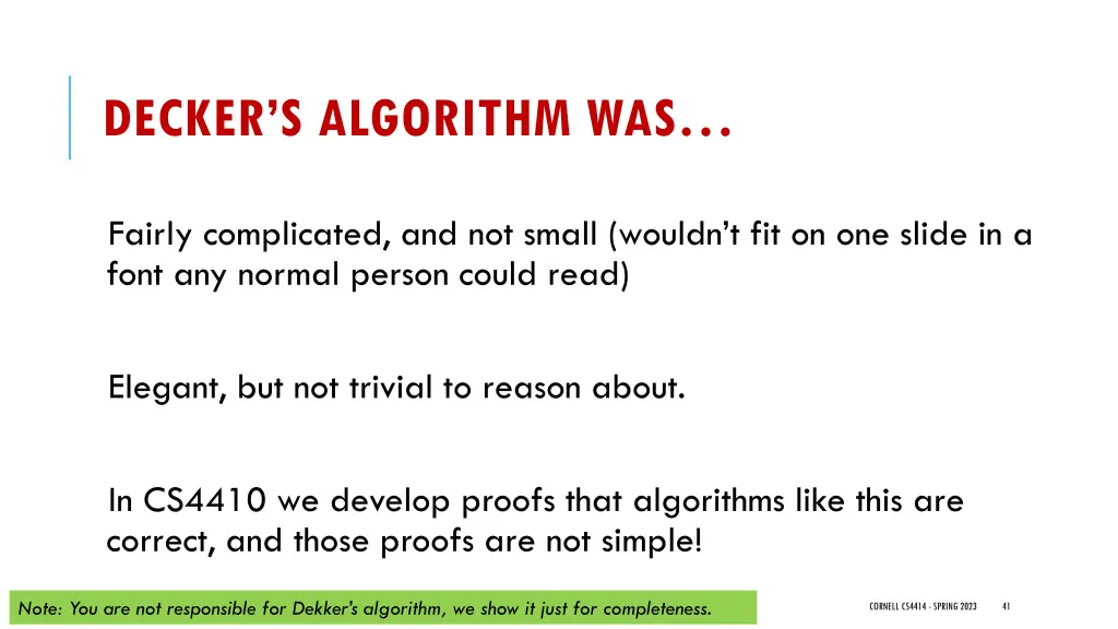 decker s algorithm was