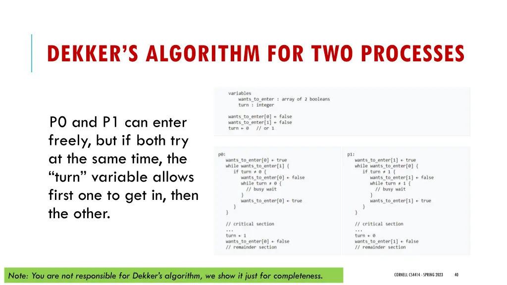 dekker s algorithm for two processes