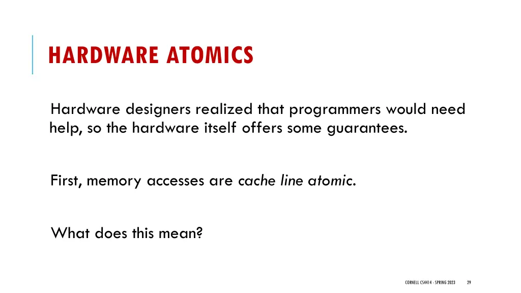 hardware atomics