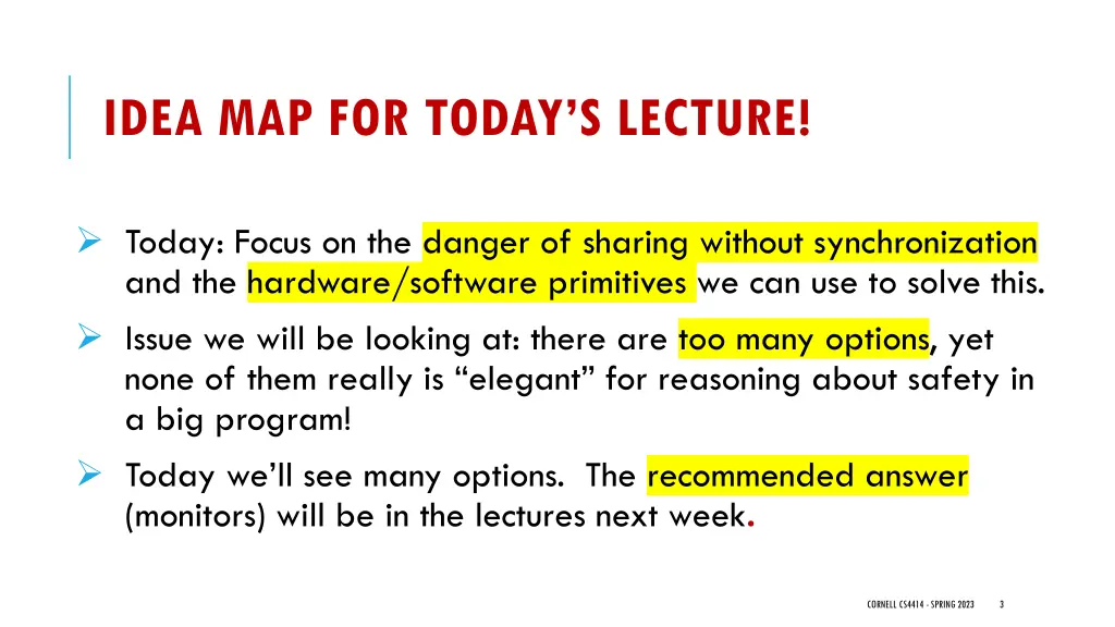 idea map for today s lecture