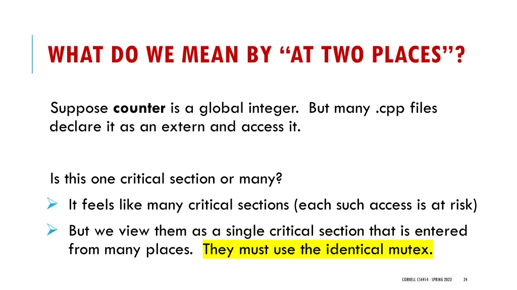 what do we mean by at two places