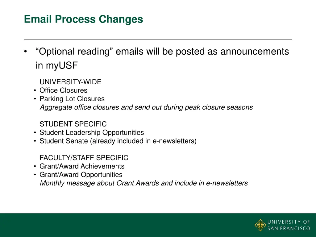 email process changes 1