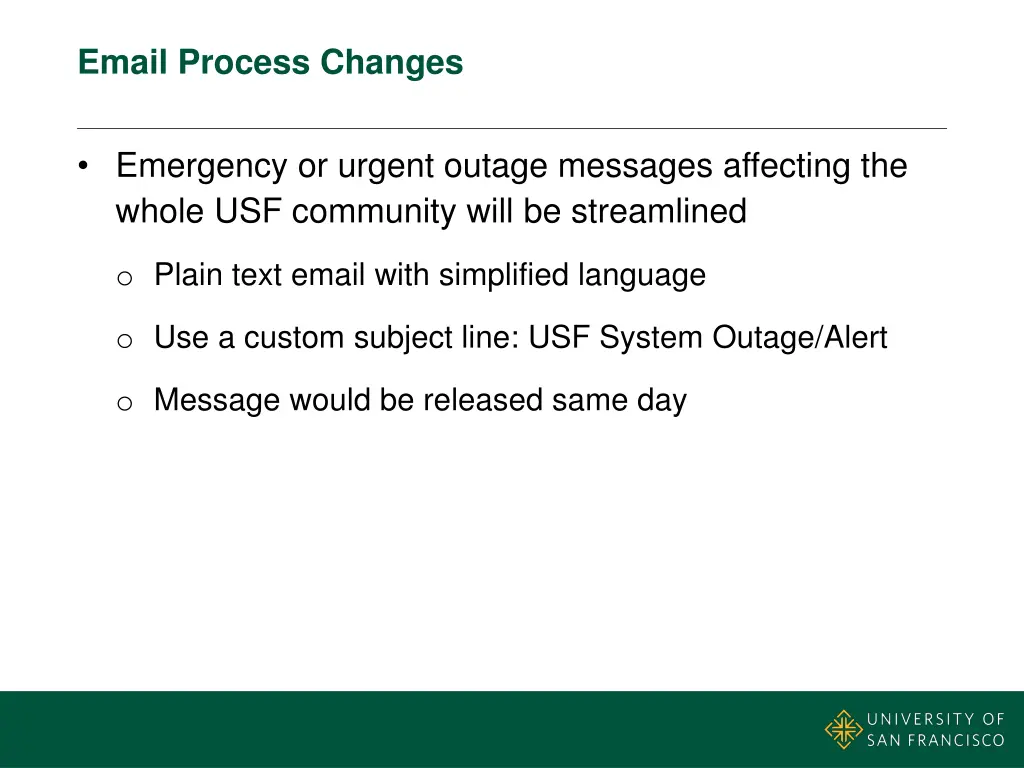 email process changes