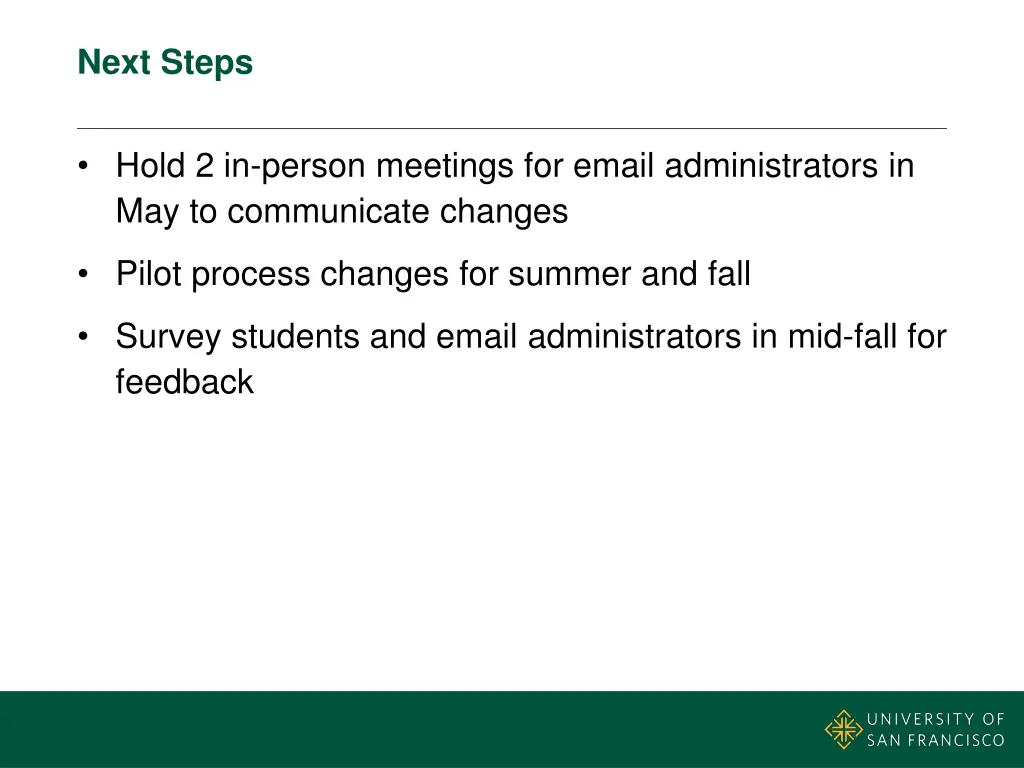 next steps