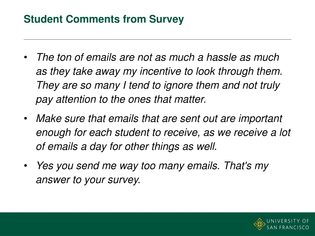 student comments from survey