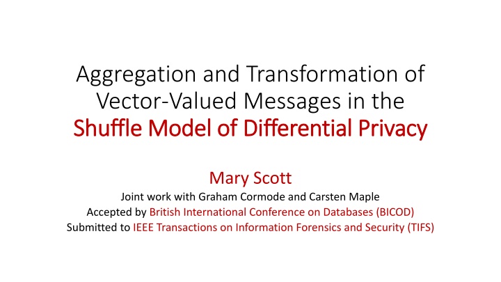 aggregation and transformation of vector valued
