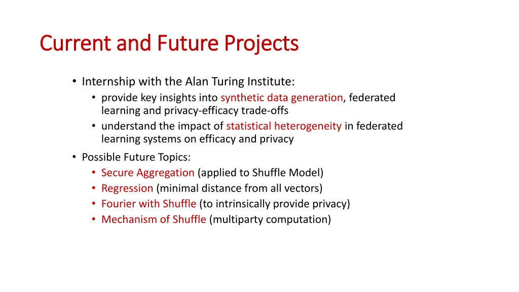 current and future projects current and future