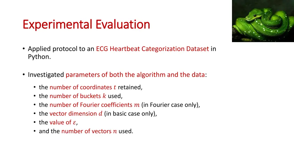 experimental evaluation experimental evaluation