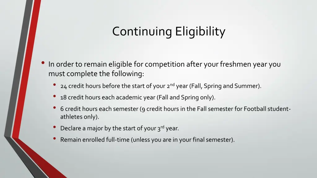 continuing eligibility