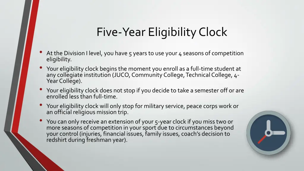 five year eligibility clock