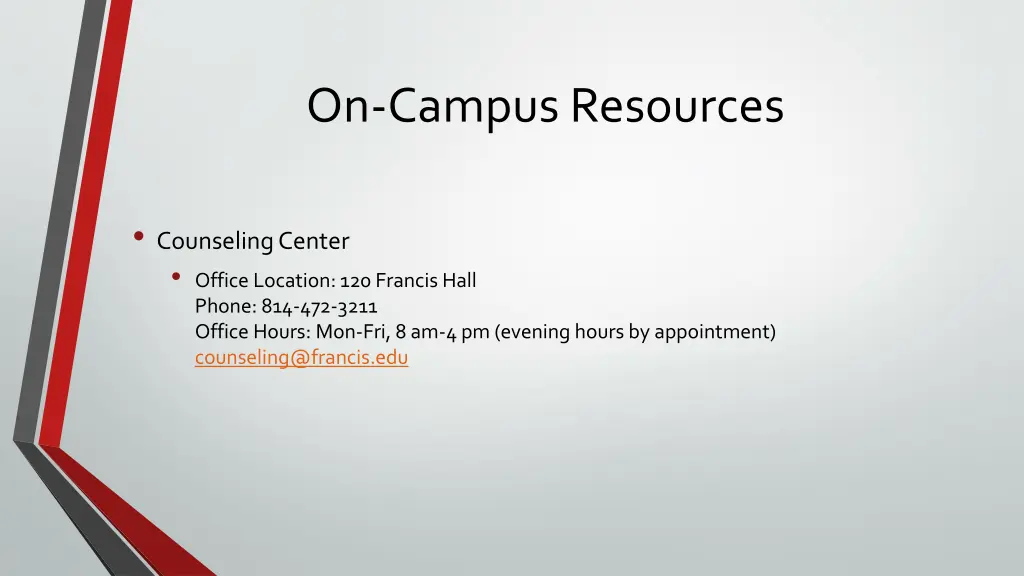 on campus resources