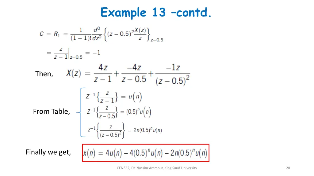example 13 contd
