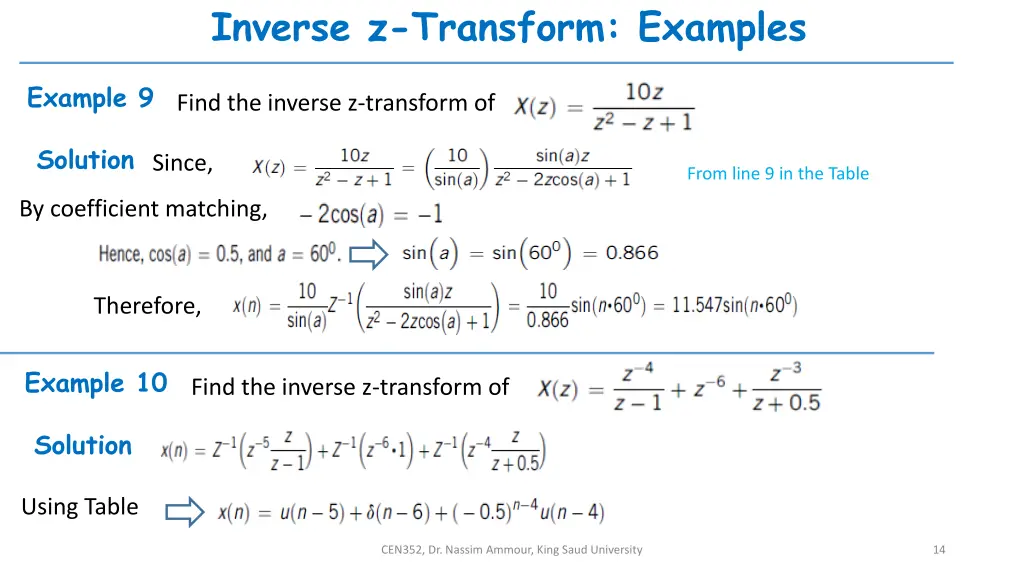 inverse z transform examples 1