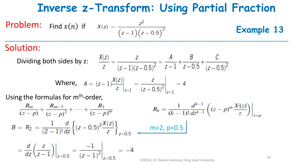 inverse z transform using partial fraction 3