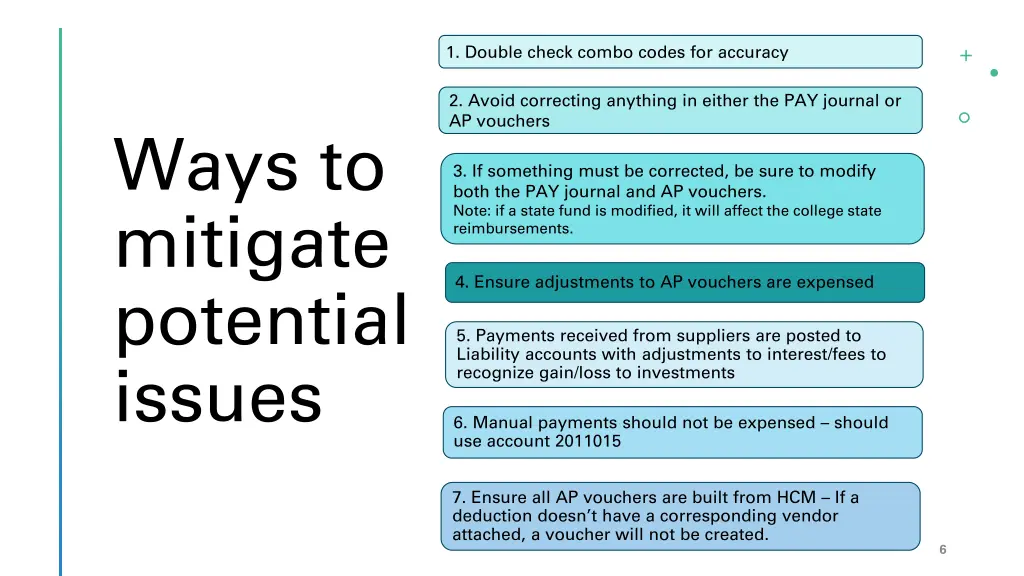 1 double check combo codes for accuracy