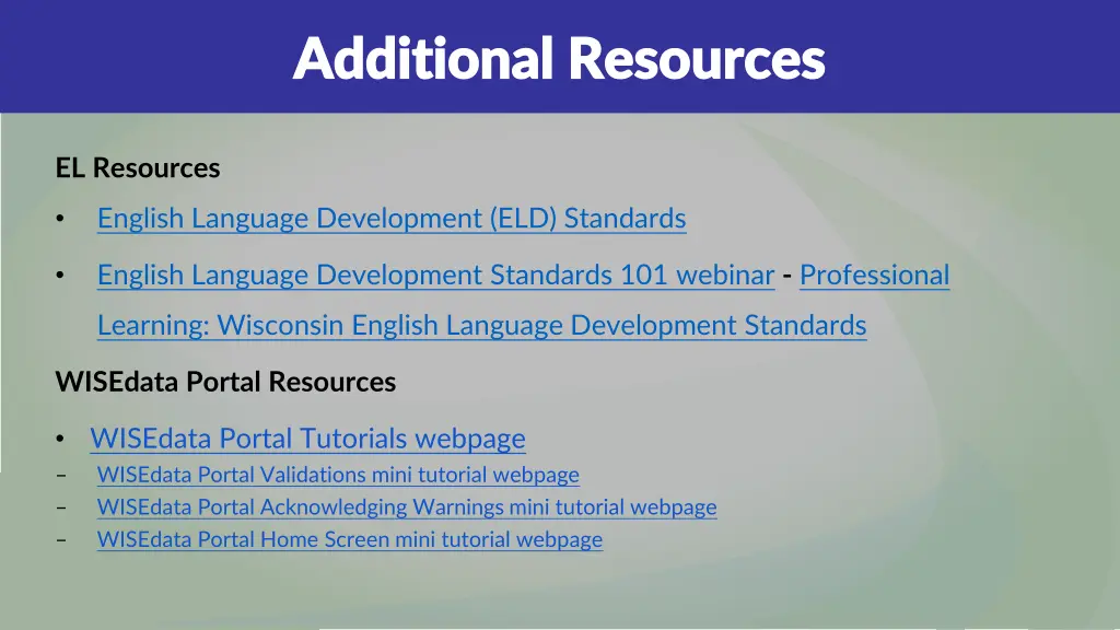 additional resources additional resources