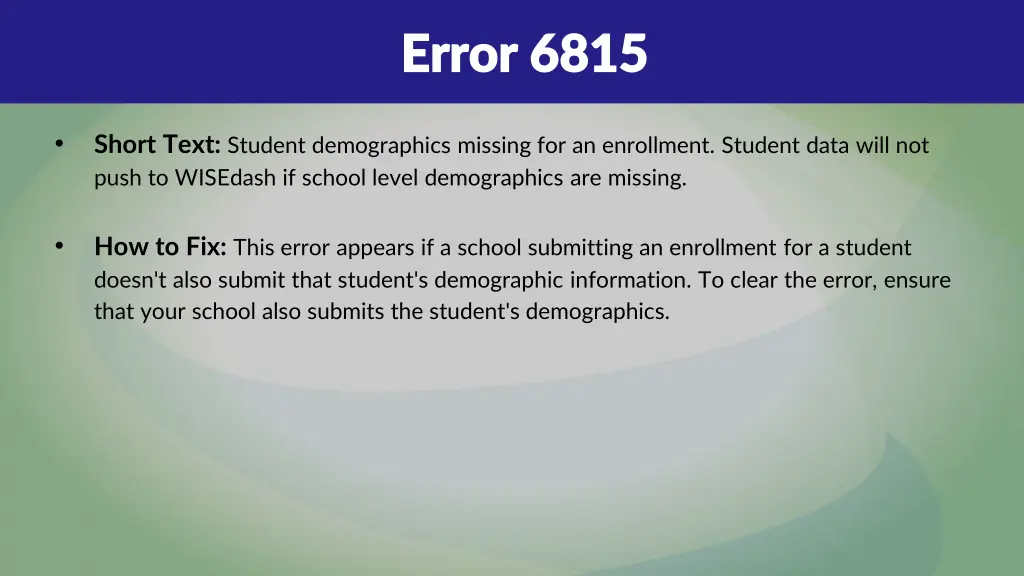 error 6815 error 6815