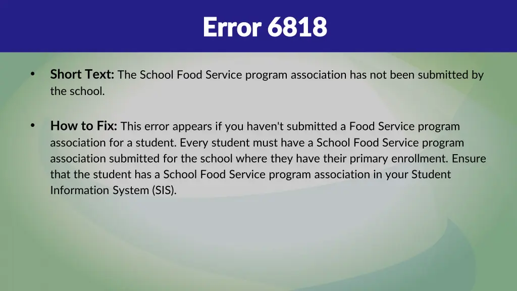 error 6818 error 6818