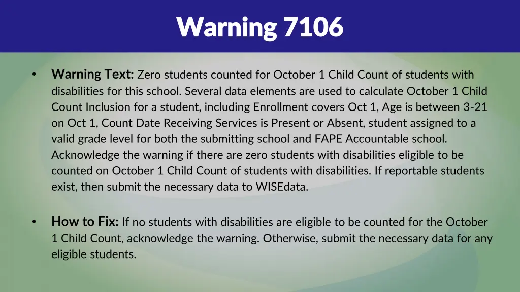 warning 7106 warning 7106