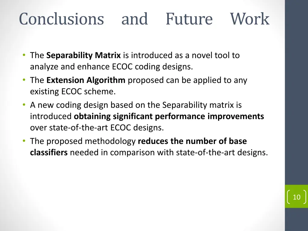conclusions and future work
