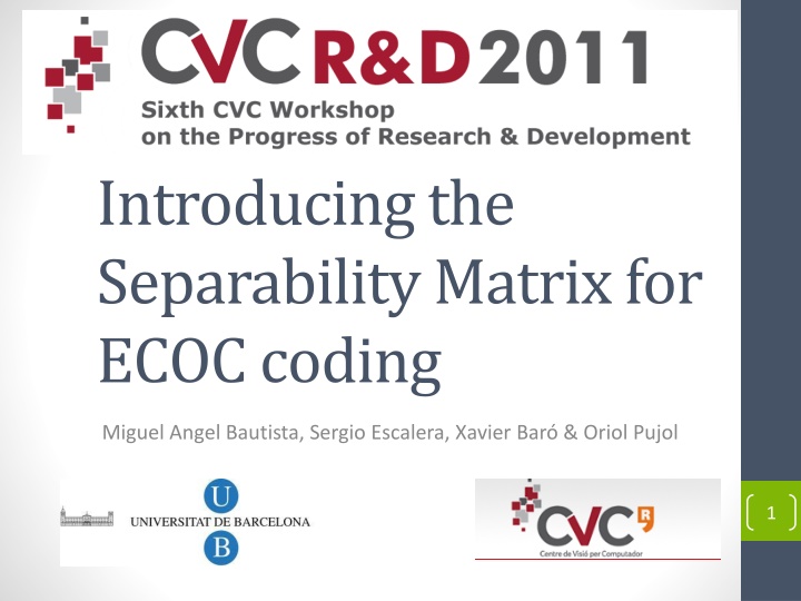 introducing the separabilitymatrix for ecoc coding