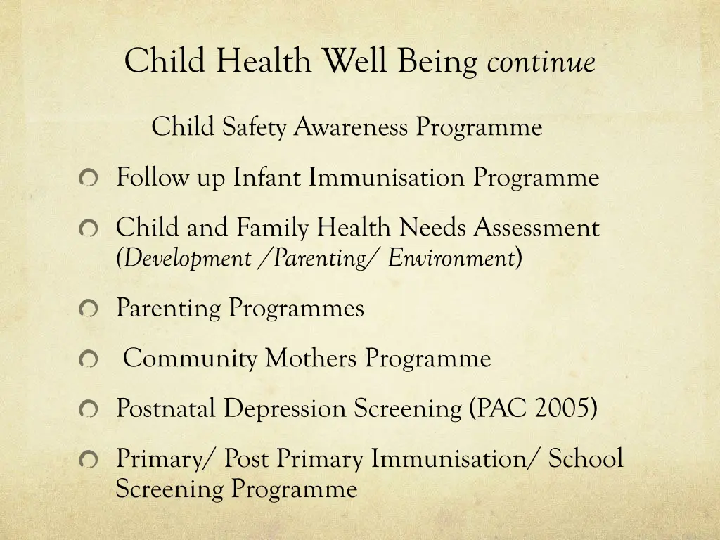 child health well being continue