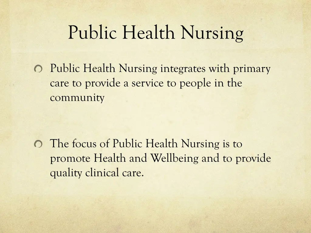 public health nursing