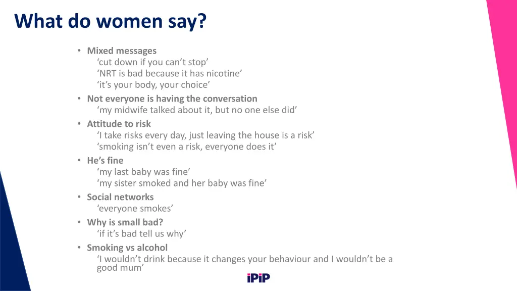 what do women say