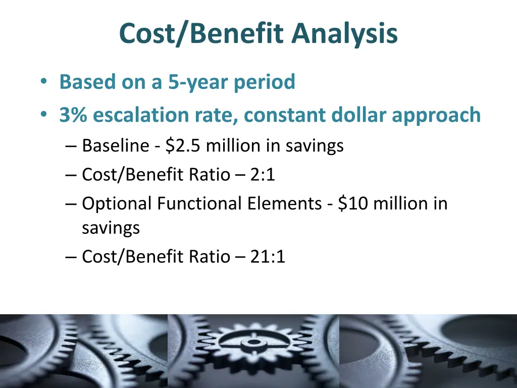 cost benefit analysis