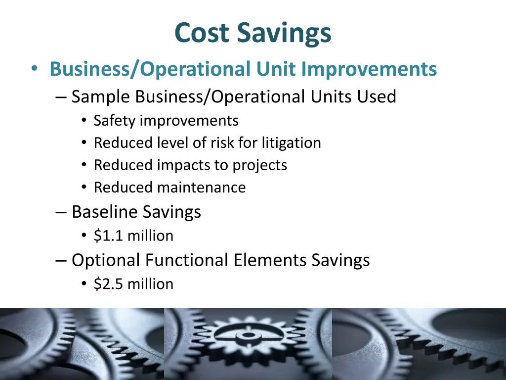 cost savings 1