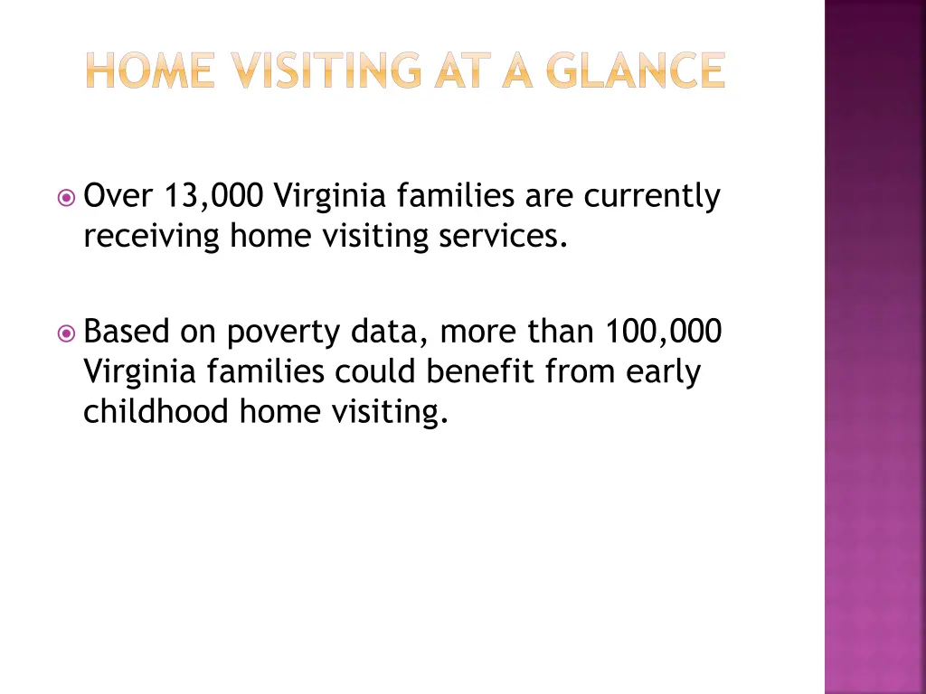 home visiting at a glance