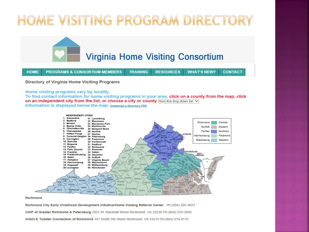home visiting program directory