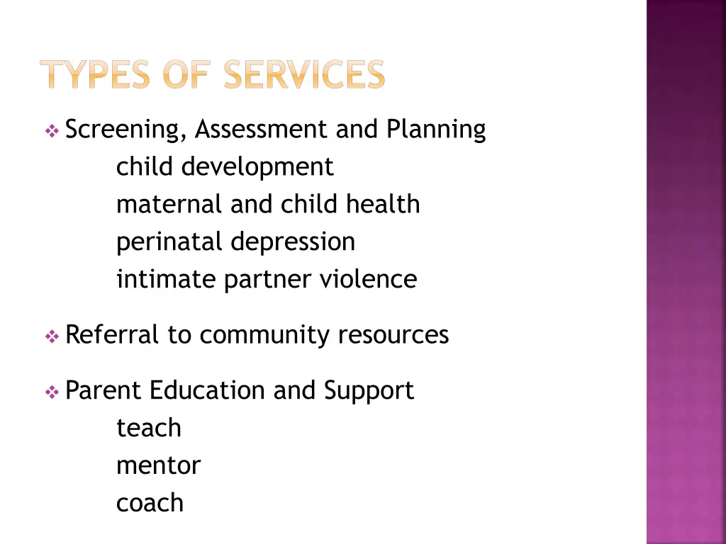 types of services