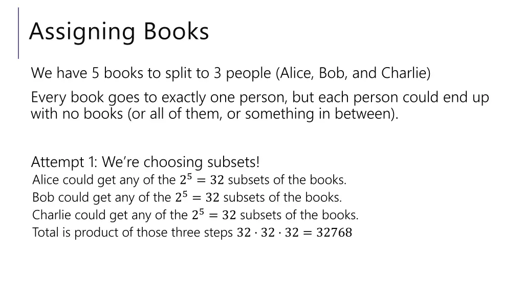 assigning books 1