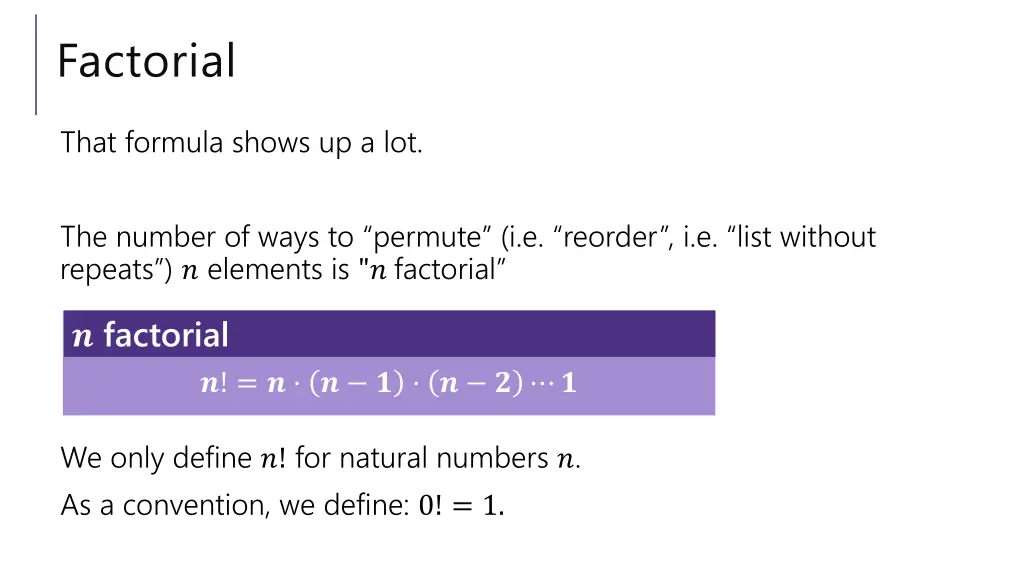 factorial