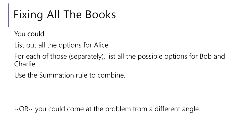 fixing all the books