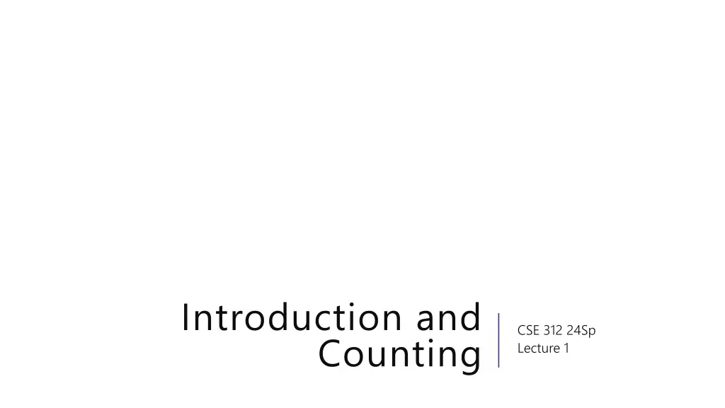 introduction and counting