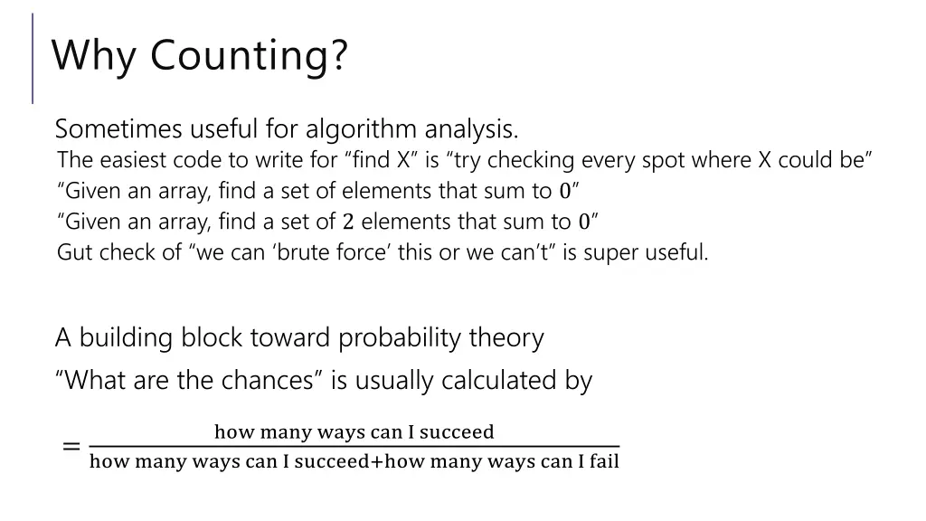 why counting