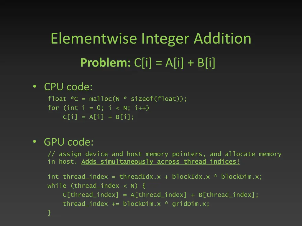 elementwise integer addition