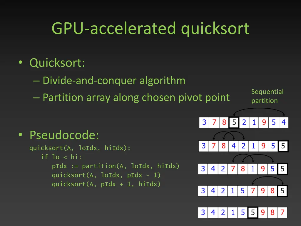 gpu accelerated quicksort