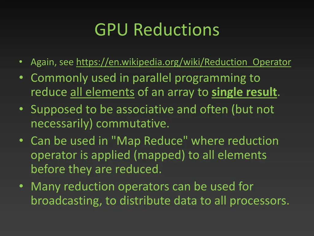 gpu reductions