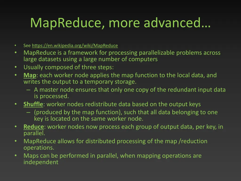 mapreduce more advanced
