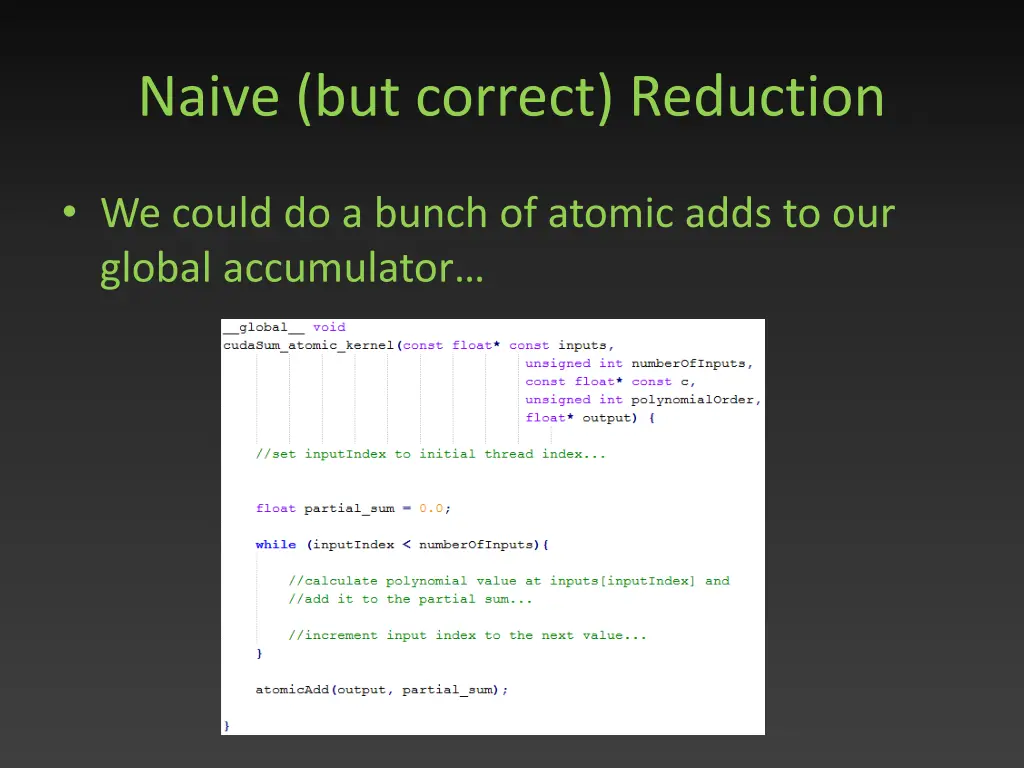 naive but correct reduction