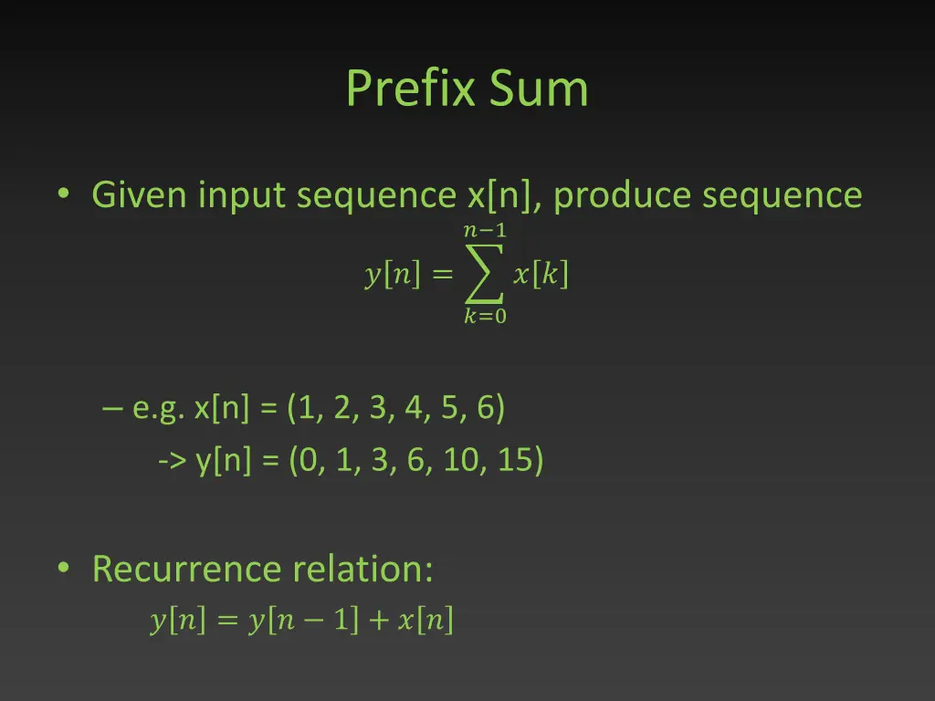 prefix sum 1